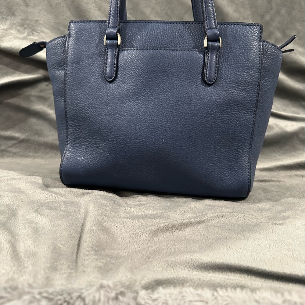 Kate Spade Blue Leather Handbag - Small Square Spacious - Picture 5 of 9